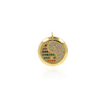 Fine Jewelry-Round Micropavé Bagua Pendant-Personalized Pendant   19.5mm