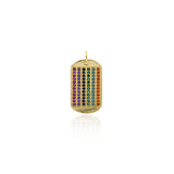 Fine Jewelry-Rectangle Zircon Pendant-Personalized Pendant   13x23mm