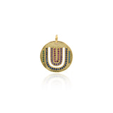 Fine Jewelry-Round U-shaped Zircon Pendant-Personalized Pendant   18mm