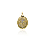 Fine Jewelry-Micropavé Oval Pendant-Personalized Pendant  14x21mm