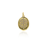 Fine Jewelry-Micropavé Oval Pendant-Personalized Pendant  14x21mm