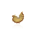 Personalized Jewelry-Micro Pavé Fan Pendant-DIY Jewelry Accessories   24x19mm
