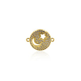 Personalized Jewelry-Micropavé Hollow Moon Star Connector-DIY Jewelry Accessories   19x15mm