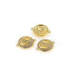 Personalized Jewelry-Micropavé Hollow Moon Star Connector-DIY Jewelry Accessories   19x15mm