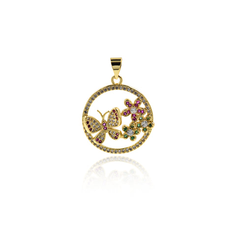 Personalized Jewelry-Micropavé Hollow Butterfly-DIY Jewelry Accessories  21x24mm