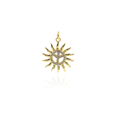 Individualism Jewelry-Micropavé Sun Peace Pendant-DIY Jewelry Accessories  21x23mm