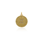 Round Micropavé Twelve Constellation Pendant-DIY Jewelry Accessories   20x22mm