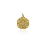 Round Micropavé Twelve Constellation Pendant-DIY Jewelry Accessories   20x22mm