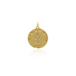 Round Micropavé Twelve Constellation Pendant-DIY Jewelry Accessories   20x22mm