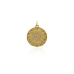 Round Micropavé Twelve Constellation Pendant-DIY Jewelry Accessories   20x22mm