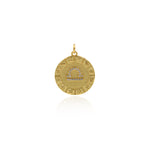 Round Micropavé Twelve Constellation Pendant-DIY Jewelry Accessories   20x22mm