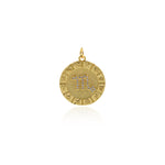 Round Micropavé Twelve Constellation Pendant-DIY Jewelry Accessories   20x22mm