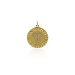 Round Micropavé Twelve Constellation Pendant-DIY Jewelry Accessories   20x22mm