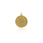 Round Micropavé Twelve Constellation Pendant-DIY Jewelry Accessories   20x22mm