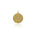Round Micropavé Twelve Constellation Pendant-DIY Jewelry Accessories   20x22mm