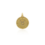 Round Micropavé Twelve Constellation Pendant-DIY Jewelry Accessories   20x22mm