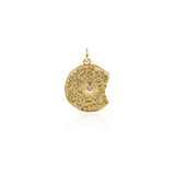 Shiny Half Moon Zircon Pendant-DIY Jewelry Making Accessories   16x20mm