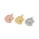 Shiny Half Moon Zircon Pendant-DIY Jewelry Making Accessories   16x20mm