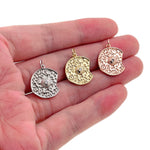 Shiny Half Moon Zircon Pendant-DIY Jewelry Making Accessories   16x20mm