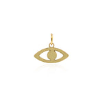 Shiny Minimalist Evil Eye Pendant-DIY Jewelry Making Accessories   15x9mm