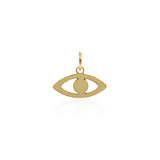 Shiny Minimalist Evil Eye Pendant-DIY Jewelry Making Accessories   15x9mm
