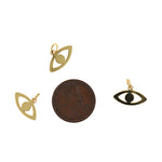 Shiny Minimalist Evil Eye Pendant-DIY Jewelry Making Accessories   15x9mm