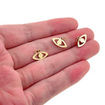 Shiny Minimalist Evil Eye Pendant-DIY Jewelry Making Accessories   15x9mm