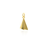 Shiny Minimalist Paper Airplane Pendant-DIY Jewelry Making Accessories   9x13mm
