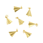 Shiny Minimalist Paper Airplane Pendant-DIY Jewelry Making Accessories   9x13mm