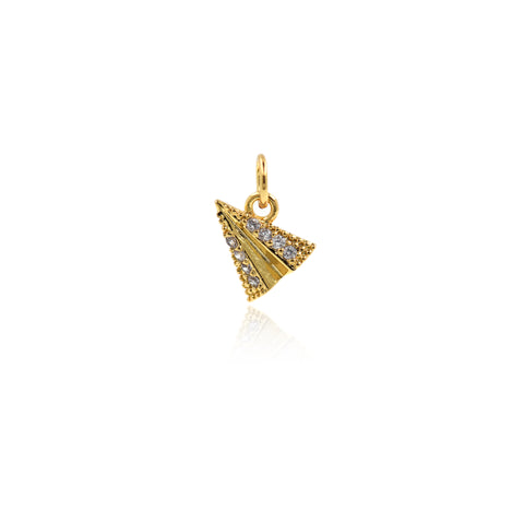 Shiny Micropavé Paper Airplane Pendant-DIY Jewelry Making Accessories  8x7mm
