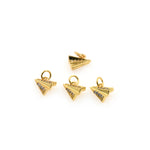 Shiny Micropavé Paper Airplane Pendant-DIY Jewelry Making Accessories  8x7mm