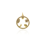 Shiny Round Hollow Multi-Element Pendant-DIY Jewelry Making Accessories   21x23mm