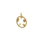 Shiny Round Hollow Multi-Element Pendant-DIY Jewelry Making Accessories   21x23mm