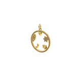 Shiny Round Hollow Multi-Element Pendant-DIY Jewelry Making Accessories   21x23mm