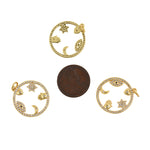 Shiny Round Hollow Multi-Element Pendant-DIY Jewelry Making Accessories   21x23mm
