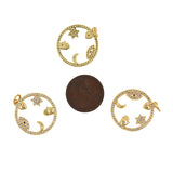 Shiny Round Hollow Multi-Element Pendant-DIY Jewelry Making Accessories   21x23mm