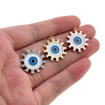 Shiny Evil Eye Pendant-DIY Jewelry Making Accessories   22x24mm