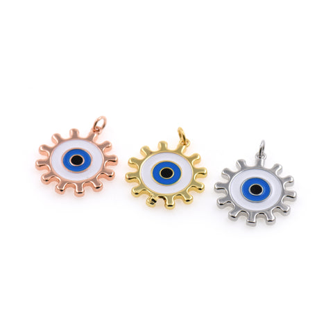 Shiny Evil Eye Pendant-DIY Jewelry Making Accessories   22x24mm