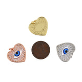 Shiny Heart Shaped Evil Eye Pendant-DIY Jewelry Making Accessories   21x19mm