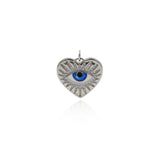 Shiny Heart Shaped Evil Eye Pendant-DIY Jewelry Making Accessories   21x19mm
