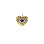 Shiny Heart Shaped Evil Eye Pendant-DIY Jewelry Making Accessories   21x19mm