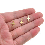 Shiny Coin Cross Pendant-DIY Jewelry Making Accessories   7.5x12mm
