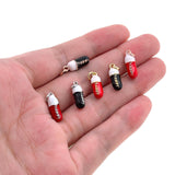 Shiny HAPPY Micropavé Pill Pendant-DIY Jewelry Making Accessories   6x17mm