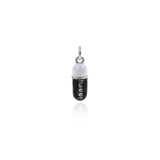 Shiny HAPPY Micropavé Pill Pendant-DIY Jewelry Making Accessories   6x17mm