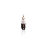 Shiny HAPPY Micropavé Pill Pendant-DIY Jewelry Making Accessories   6x17mm