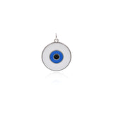 Shiny Round Enamel Evil Eye Pendant-DIY Jewelry Making Accessories   20x22mm