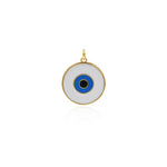 Shiny Round Enamel Evil Eye Pendant-DIY Jewelry Making Accessories   20x22mm