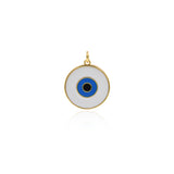 Shiny Round Enamel Evil Eye Pendant-DIY Jewelry Making Accessories   20x22mm