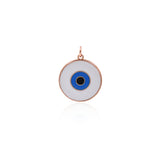 Shiny Round Enamel Evil Eye Pendant-DIY Jewelry Making Accessories   20x22mm