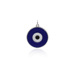 Shiny Round Enamel Evil Eye Pendant-DIY Jewelry Making Accessories   20x22mm